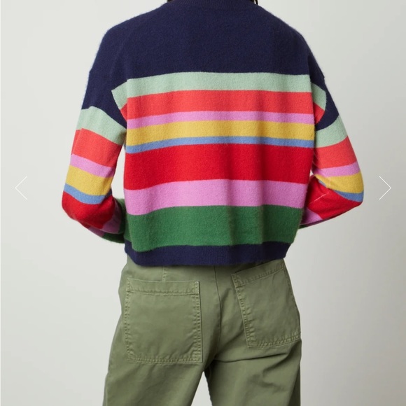 Velvet KACEY CASHMERE STRIPED CREW NECK SWEATER - Picture 2 of 6